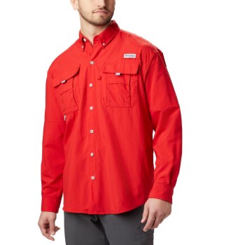 Columbia PFG Bahama II Long Sleeve Tall, Camisa Rojos Para Hombre | 397506-JIG